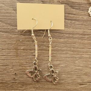 Fairy Grunge Pastel Beaded Butterfly Earrings